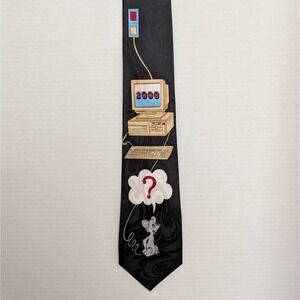 Necktie - Adult 58", Vintage - Y2K Computer & Mouse - Novelty - EUC
